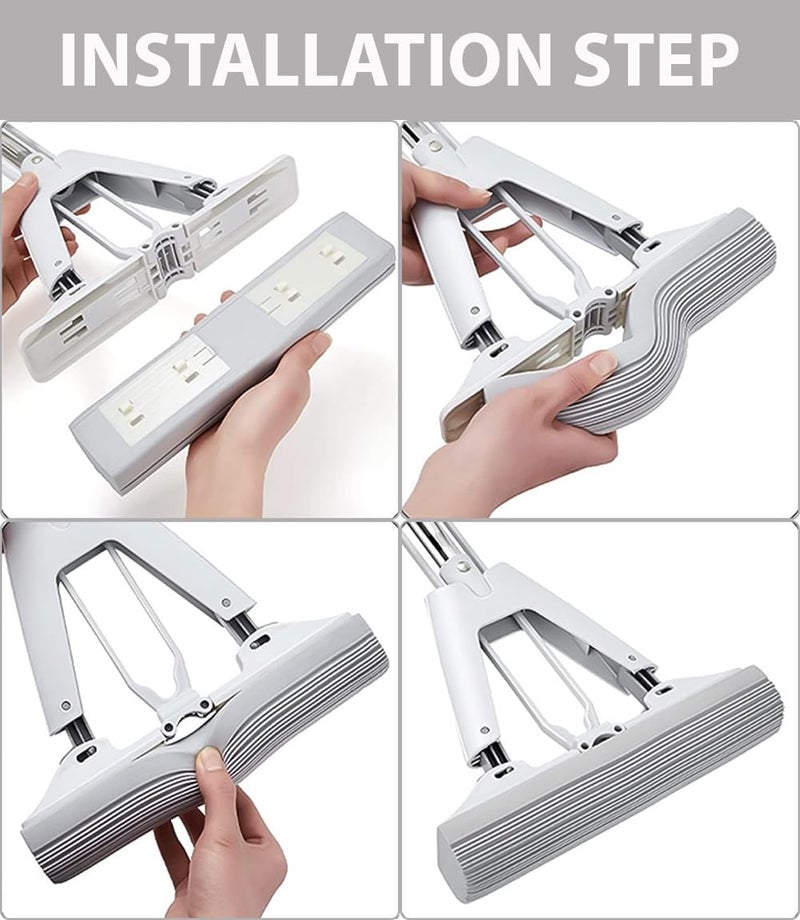 STELLIX Premium PVA Sponge Mop - Stainless Steel Butterfly for Efficient Floor Cleaning - Durable Sponge Mop Stick Ideal for Floor | Bathroom | Window Cleaning - Image 2