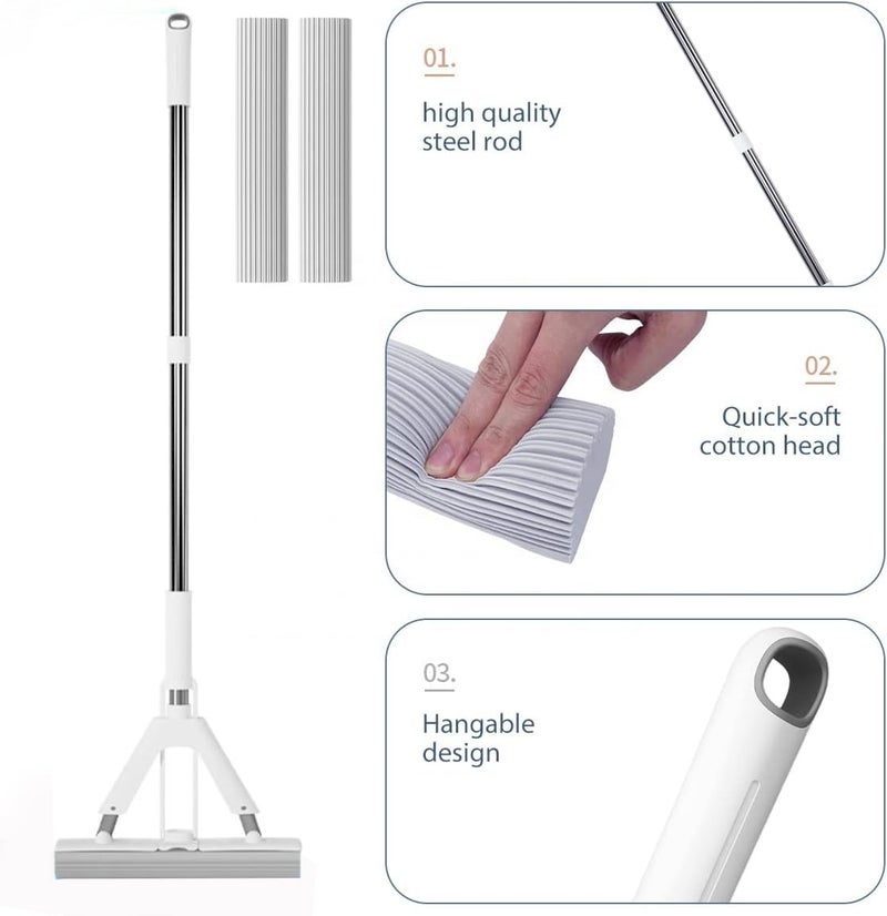STELLIX Premium PVA Sponge Mop - Stainless Steel Butterfly for Efficient Floor Cleaning - Durable Sponge Mop Stick Ideal for Floor | Bathroom | Window Cleaning - Image 4