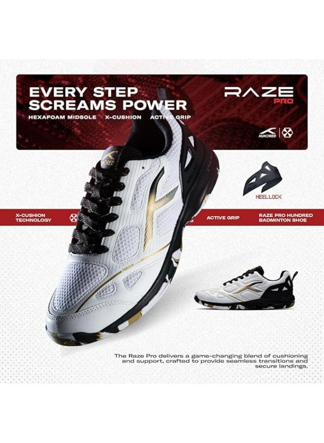 Hundred Raze Pro Badminton Shoes (Non Marking) | Also Indoor Sports | Lightweight, Breathable & Durable | X-Cushion | Active Grip Sole | Extended Heel Lock - Image 3