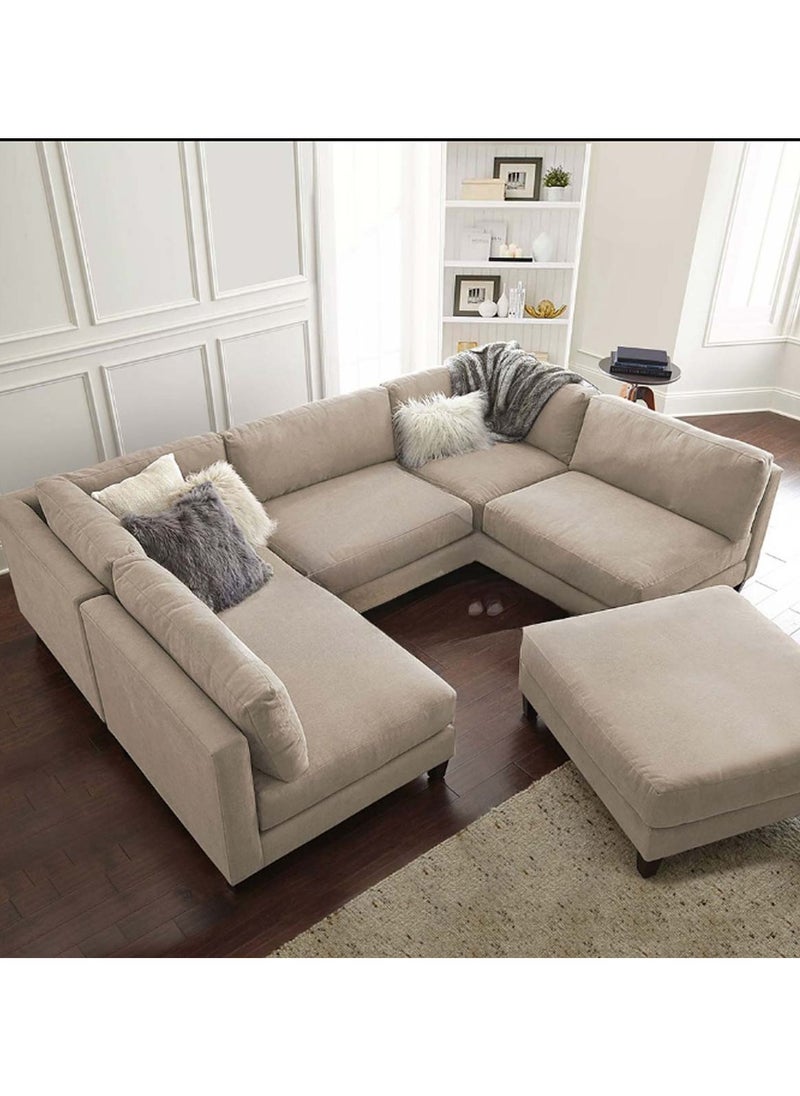 A to Z Furniture Chelsea Modular Sectional With Ottoman in Beige Color Modular Corner Sectional with Ottoman  - Image 1