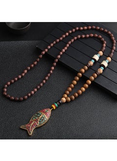 1 x 5 pcs Nepal Handmade Pendant Vintage Beaded Sweater Necklace The Nepalese Fish