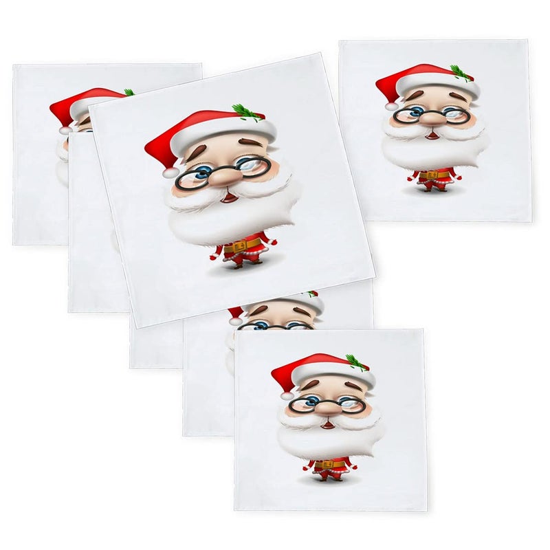 Khakee 6 Pcs Christmas Theme Silk Table Napkins 10x 10 for Xmas Decoration Christmas OrnamentsChristmas Giftxmas21048 - Image 1