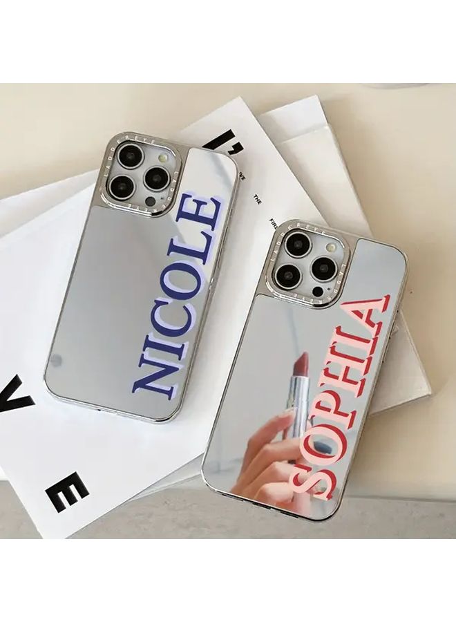 Multicolor Fashion Plating Mirror Letter Phone Case Shockproof for iPhone 15 Pro Max - Image 5
