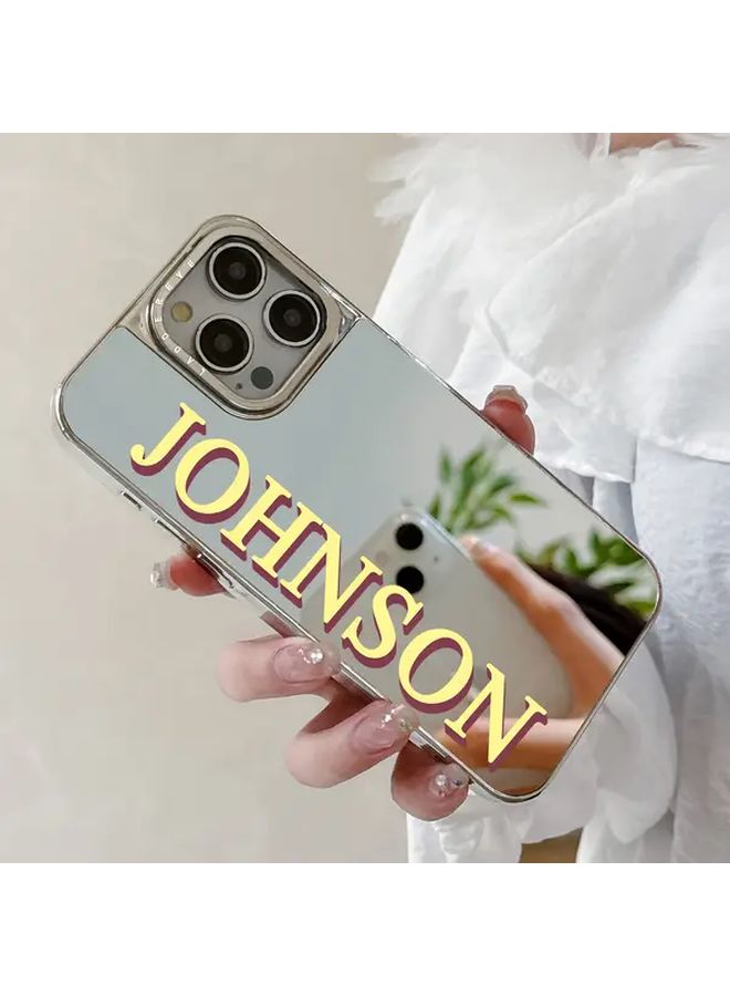 Multicolor Fashion Plating Mirror Letter Phone Case Shockproof for iPhone 15 Pro Max - Image 3
