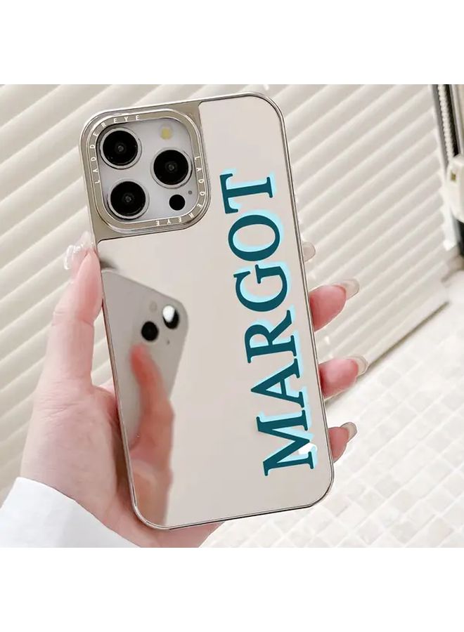 Multicolor Fashion Plating Mirror Letter Phone Case Shockproof for iPhone 15 Pro Max - Image 2