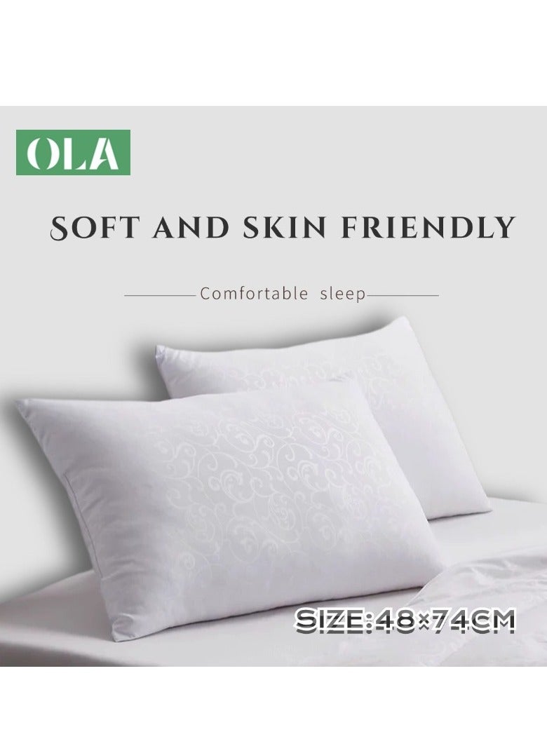 Breathable - Skin friendly - Fluffy - Long lasting -600g superfiber filled Puff pillow, 48*74cm, white.  - Image 2