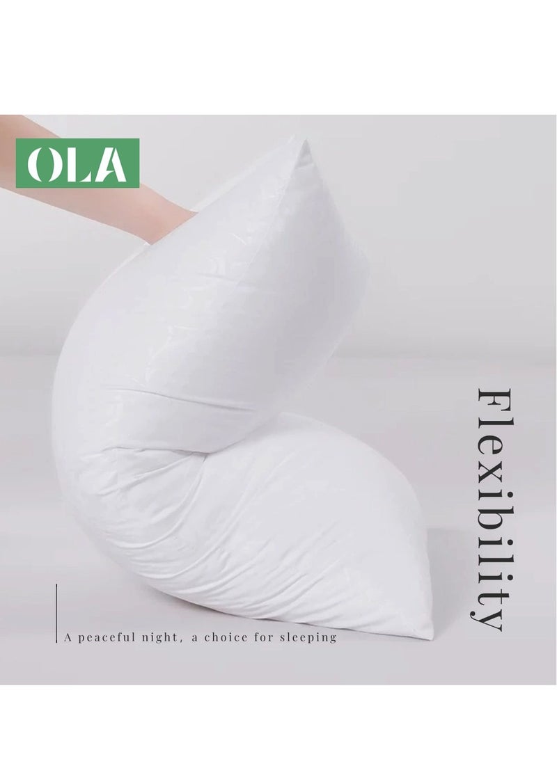 Breathable - Skin friendly - Fluffy - Long lasting -600g superfiber filled Puff pillow, 48*74cm, white.  - Image 3