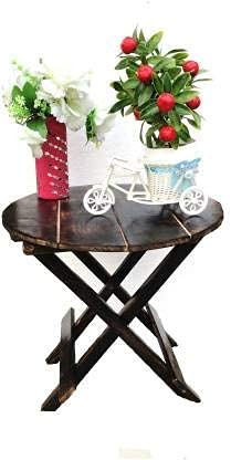 Giftoshopee Wooden HandCrafted Folding Side Stool for Living Room and Office Small Side Table for lamp Books Flower Pot or vase - Image 4