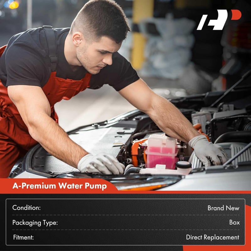 A-Premium Engine Water Pump with Gasket & Pulley - Image 2