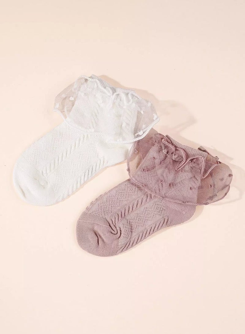 Baby Mesh Ruffle Socks  - Image 1