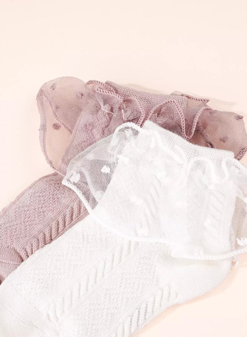 Baby Mesh Ruffle Socks  - Image 3