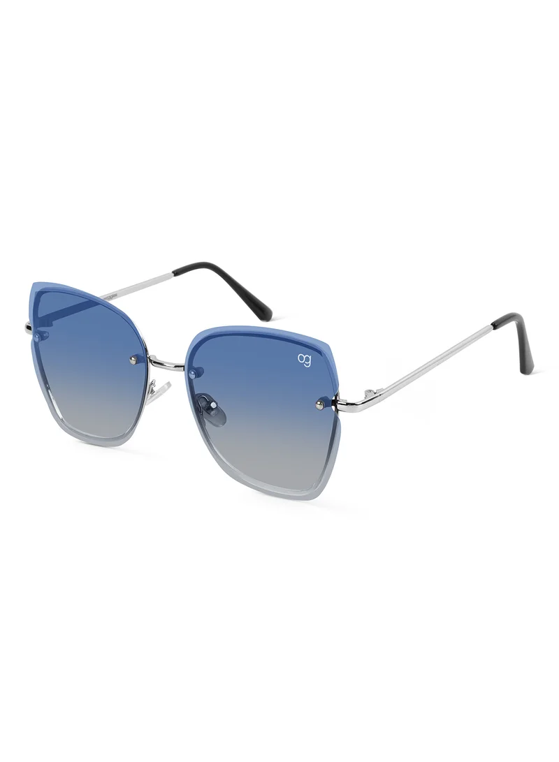 Woggles Latest & Stylish UV Protected Blue Cateye Rimless Sunglasses for Women