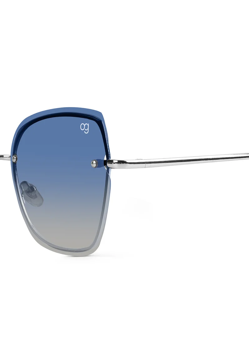 Woggles Latest & Stylish UV Protected Blue Cateye Rimless Sunglasses for Women