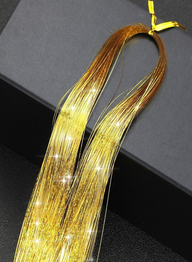 Evrysdi Hair Tinsel Glitter Hair Extensions Sparkling Tinsel Hair Color Party Highlights Glitter Hair Bling Strands for Party Hair,Tinsel Straight Hair Accessories for Women Girls - Image 4