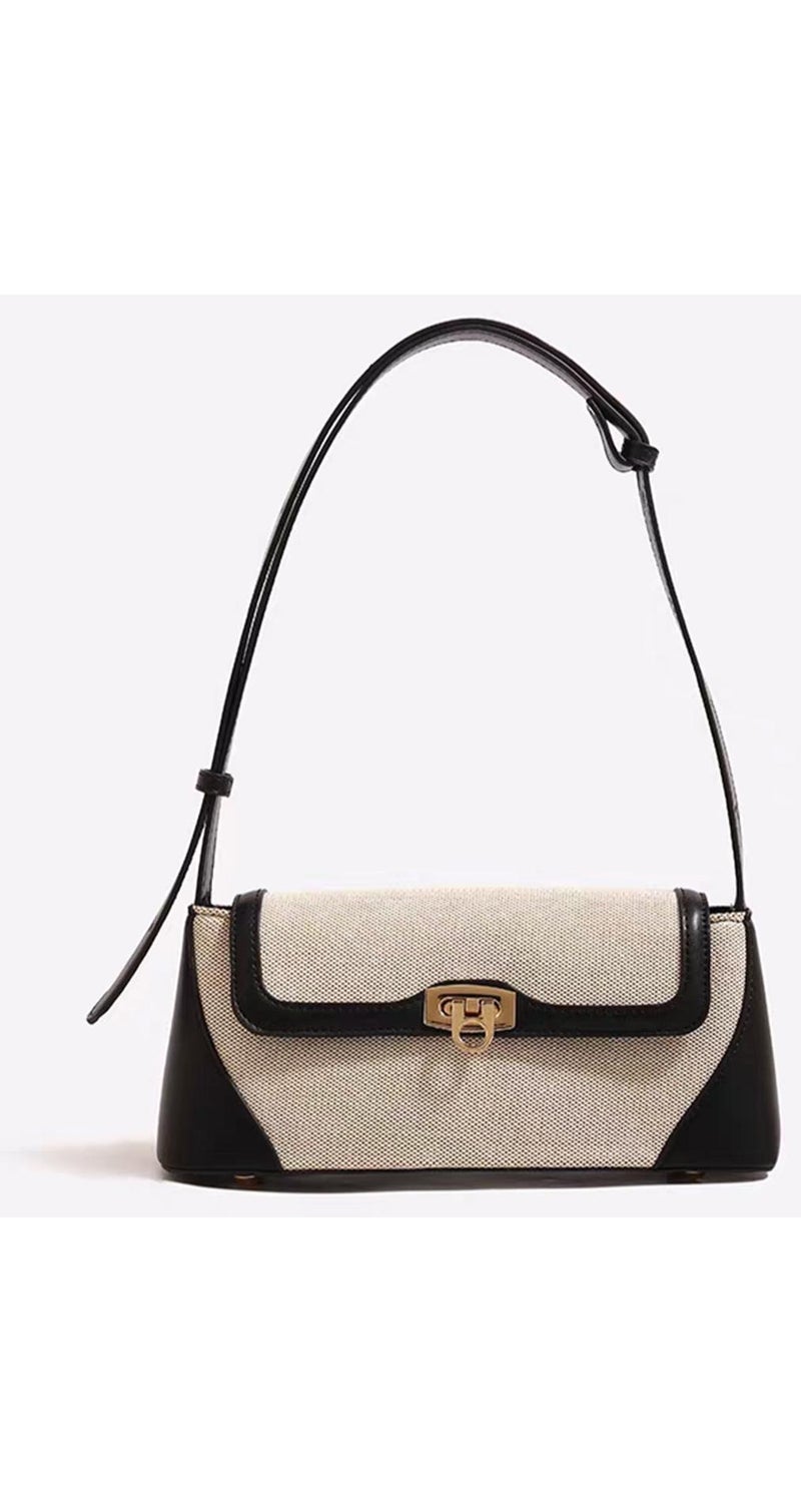 بليه روان حقيبة إبط للنساء، حقيبة كتف خفيفة ريترو بتصميم بلوك ملون، حقيبة ظهر متعددة الاستخدامات، حقيبة كروس ذات سعة كبيرة مناسبة للاستخدام اليومي، العمل، التنقل، التسوق - Image 1