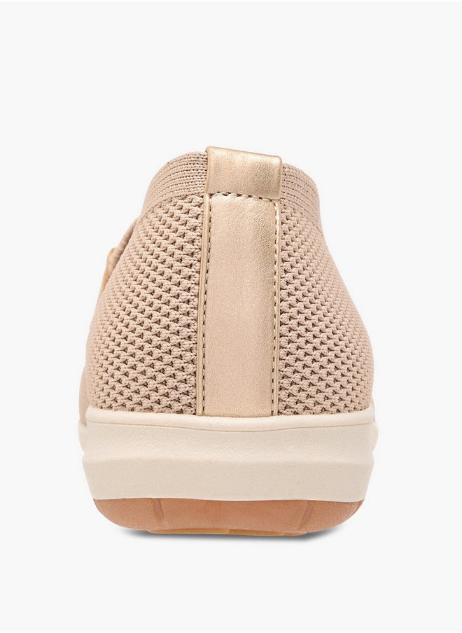 Textured Slip-On Loafers with Buckle Accent