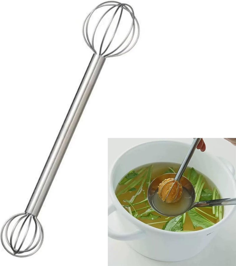 Light sturdy raw material 304 Stainless Steel Miso Muddler, Protable Double Head Miso Soup Measure for Soup and Sauce Home Kitchen Cooking Wide use selected material - Image 2