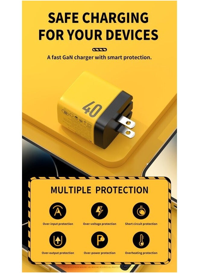 40W Power Adapter, Fast Output for Simultaneous Use Dual Port, Yellow Color, Type-C Output - pzsku/ZE9C7A0ED2B7C8F0D3E2EZ/45/_/1717120501/cbe0c6bd-4c92-439a-865c-6aee33fb7df6
