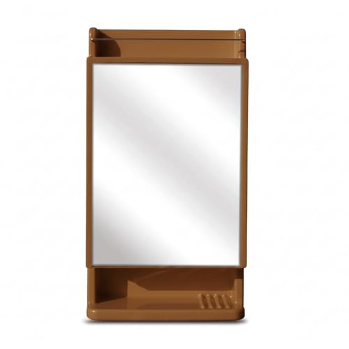 BRANCO Bathroom Cabinet with Mirror | Storage Organiser | Strong Plastic Bathroom Shelves Wall Mounted | Mirror Cabinet (Champagne Gold) - Image 3