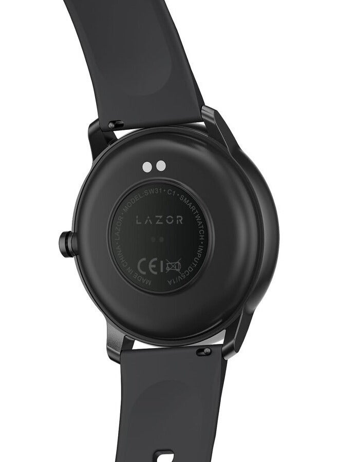 Lazor C1 Smartwatch, 1.28-inch HD Touch Screen with Health Monitor, SW31, Black - Image 3