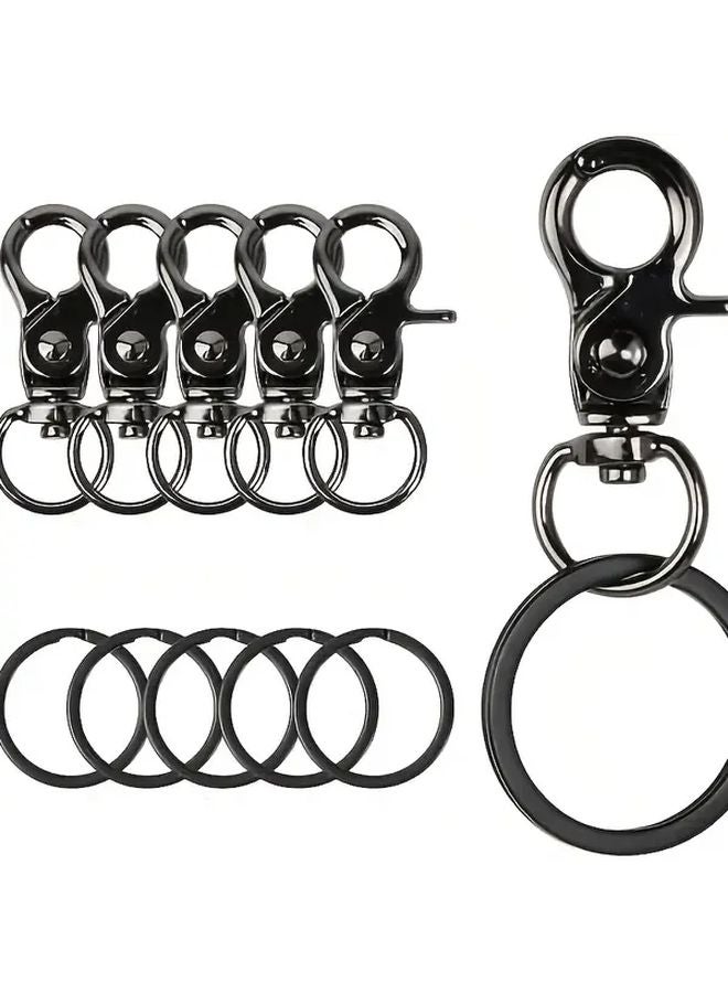 6 Pack Heavy Duty Zinc Alloy Key Ring with Secure Locking Clasp Durable Metal Keychain - Image 2