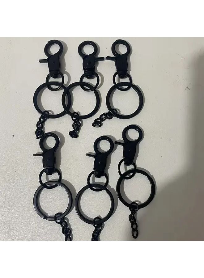 6 Pack Heavy Duty Zinc Alloy Key Ring with Secure Locking Clasp Durable Metal Keychain - Image 1