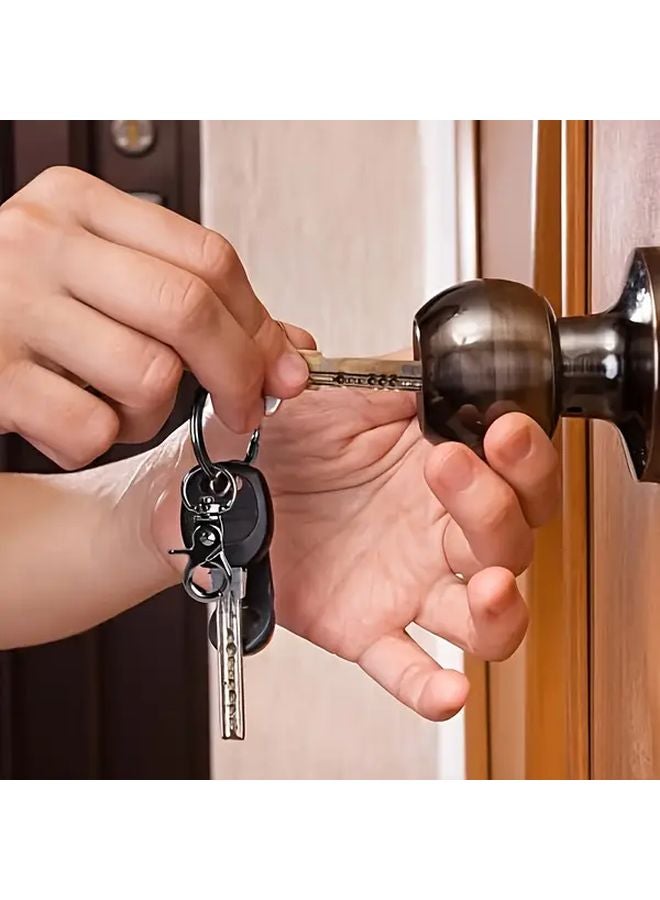 6 Pack Heavy Duty Zinc Alloy Key Ring with Secure Locking Clasp Durable Metal Keychain - Image 5