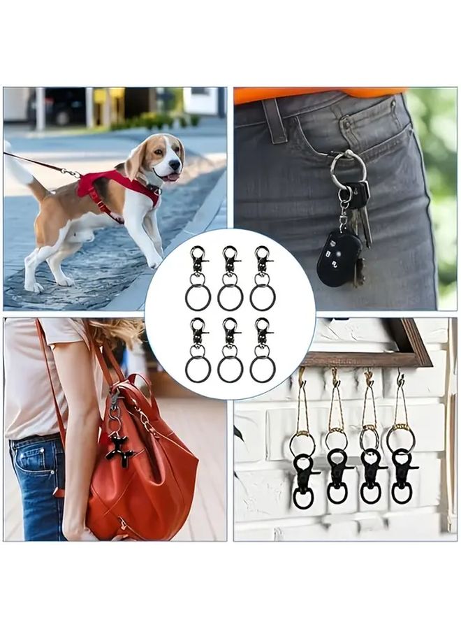 6 Pack Heavy Duty Zinc Alloy Key Ring with Secure Locking Clasp Durable Metal Keychain - Image 3