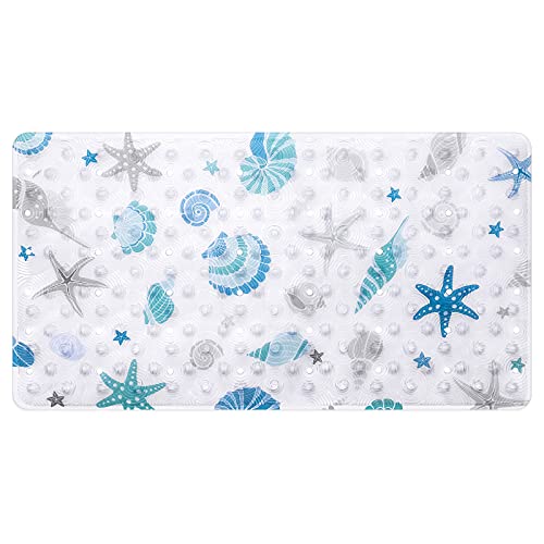 OTHWAY Baby Bath Mats Non Slip Childrens Bath Mat Anti Mould Baby Bathtub Mat Safety Toddlers and Nippers Bathroom Shower Tub Mats with Suction Cups Bath Mat Anti Slip 39 x 71cm Clear Sea Creature