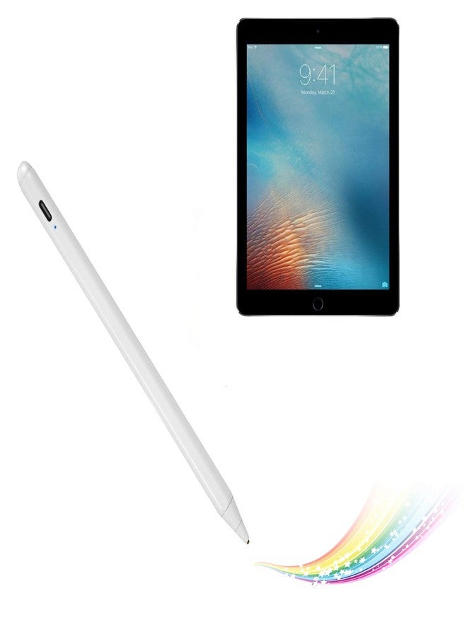 Bbata Electronic Stylus for iPad Pro 9.7" Pencil,Active Capacitive Pencil Compatible with Apple iPad Pro 9.7-inch Stylus Pens,Good on Drawing and NotesType-C Rechargeable Pen, White - Image 1
