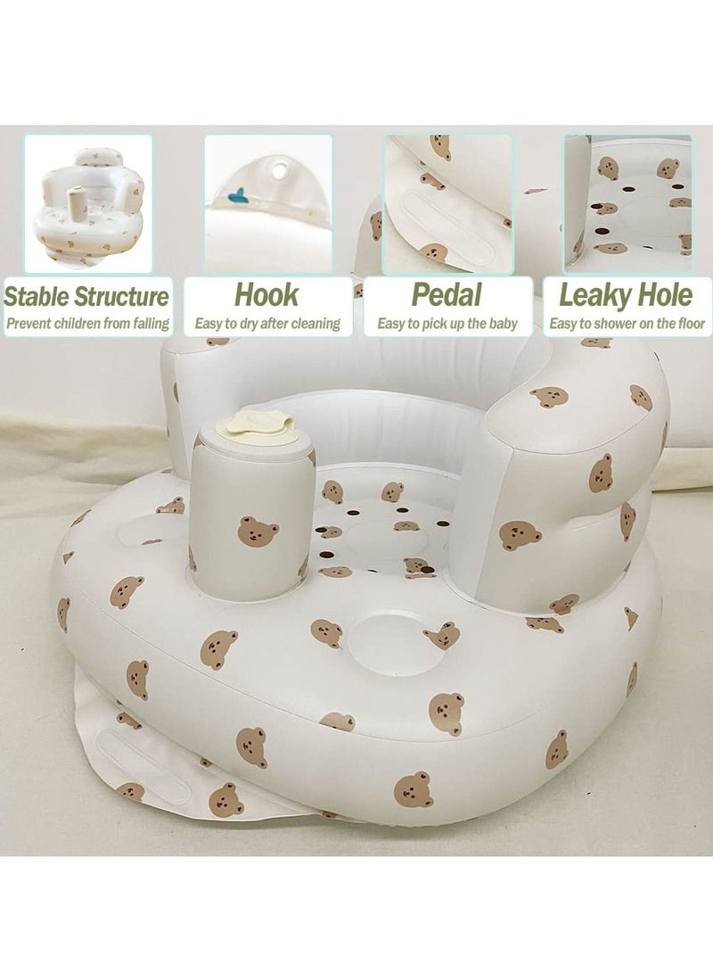 Baby Inflatable Seat for Babies 3 Months and Up Baby Support Seat Summer Toddler Chair for Sitting Up Baby Shower Chair Floor Seater Gifts with Storage Case - Image 5