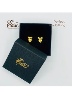 Heart With Bow Gold Earring | Stainless Steel | 18K Gold Plated - pzsku/ZE9C7DB054F7E784BB561Z/45/_/1735993408/18fbc554-8bfb-4247-af84-c853428e19db