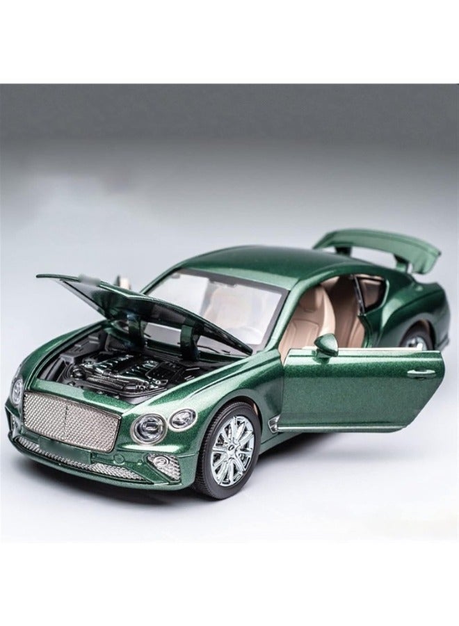 Dexo 1:24 Bentley Continental GT Die-Cast Toy Car with Light & Sound – Premium Alloy Model Car with Openable Parts, Pull Back Action, Realistic Collectible for Kids & Display (Green) - Image 1