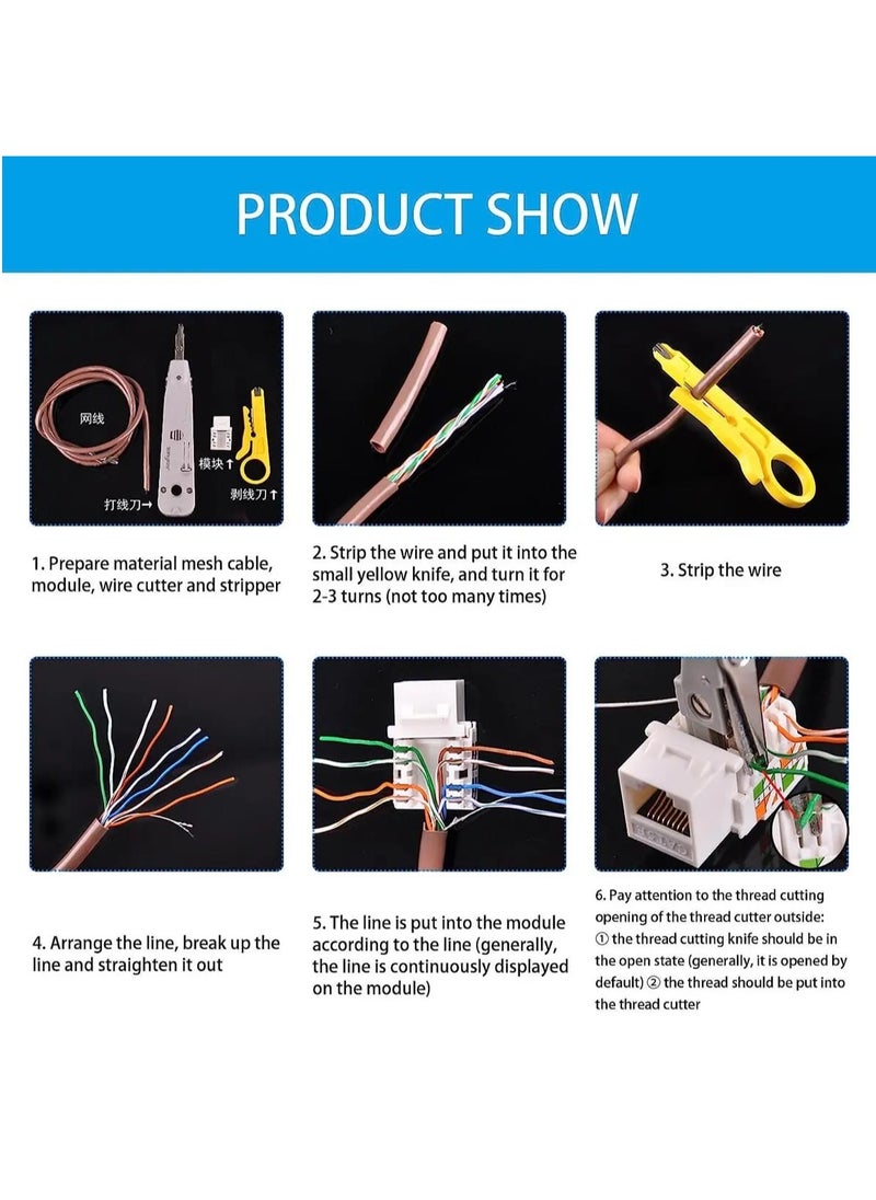 Impact and Punch down Tool Multifunctional for RJ45 RJ11 Cat5 Cat5E Cat6 Network Telecom Ph