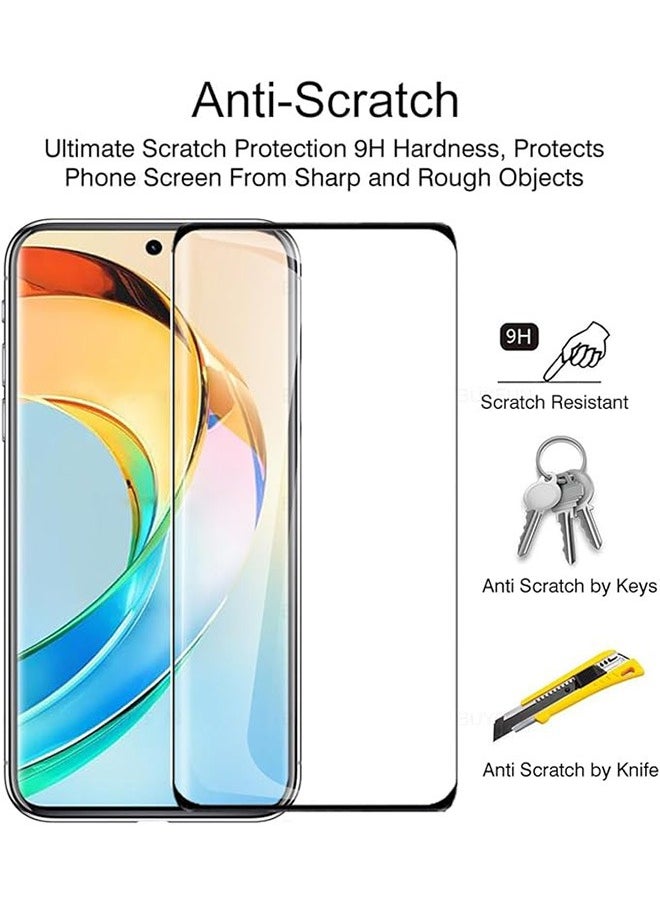 Generic - [1+1pcs] Compatible with Honor X9b 5G Case & 9H Tempered Glass 3D Screen Protector, Ring Kickstand and Sliding Camera Cover with Kickstand, Shockproof Case, Anti-Fall Drop Protection (Black) - Image 1