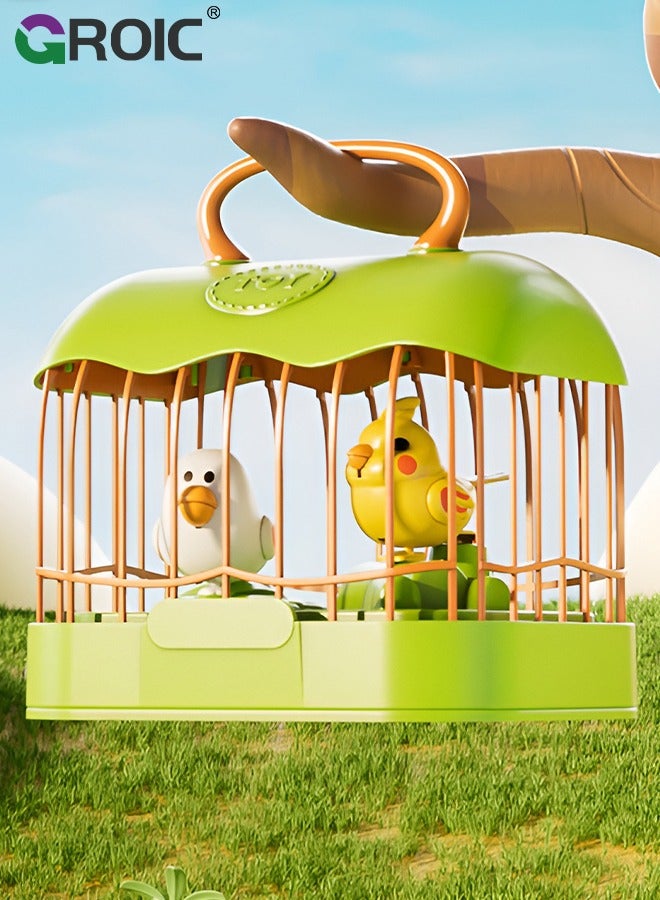 GROIC Mini Birdcage Toddler Toys, Mini Voice-Activated Birds Birdcage Toys Singing & Talking Birds Repeat What You Said, Chirping Fluttering Interactive Toy Electronic Pet Animals for Babies Kids - Image 1