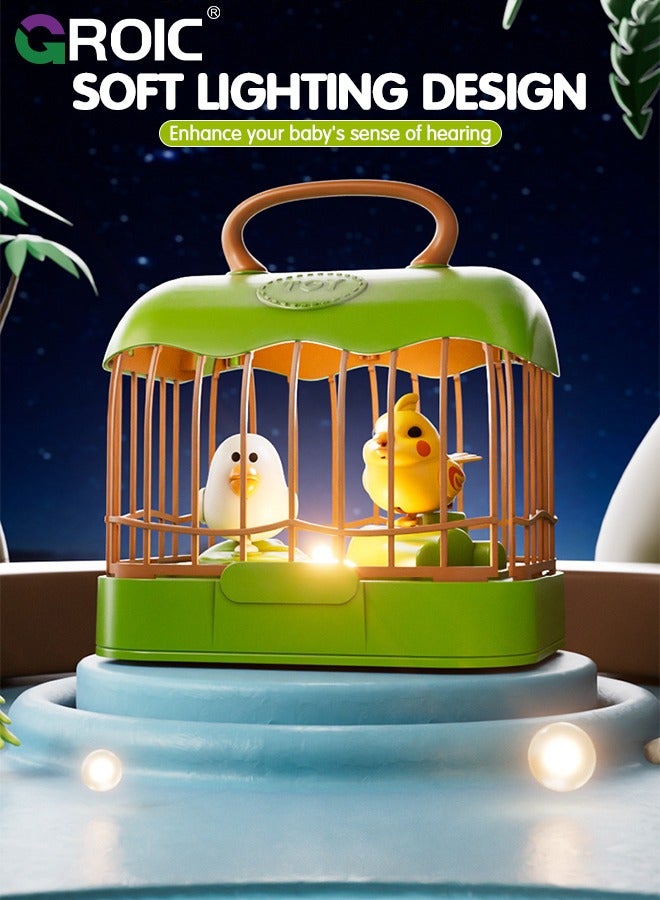 GROIC Mini Birdcage Toddler Toys, Mini Voice-Activated Birds Birdcage Toys Singing & Talking Birds Repeat What You Said, Chirping Fluttering Interactive Toy Electronic Pet Animals for Babies Kids - Image 5
