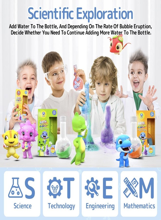 SWCANDY Bath Toys for Kids Potion, SWCANDY 6 Pack Bath Bombs Fun Time Bathtub Colorful Bubble Foam Boys Girls with Indoor Outdoor Scientific Soap Magical Nontoxic Fizzes Eruption Age 4-8 Years Old Toddler - Image 4