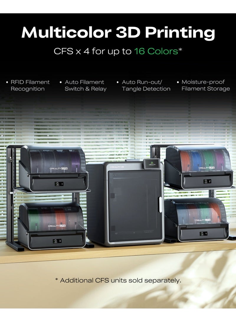 Creality 3D Creality K2 Combo 3D Printer, New Professional Grade Multicolor 3D printer with CFS Supports up to 16 Colors, 600mm/s Printing Speed, Next-Gen Direct Drive Extruder, 260 * 260 * 260mm silver - Image 2