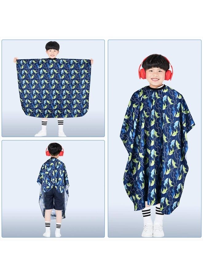 FaHaner Kids Haircut Cape and Baber Neck Duster Brush Set Professional Kids Baber Cape 47 * 39 inch with Adjustable Snap Closure Extra Long Cape Dolphin Haircut Apron for Kids - Image 5