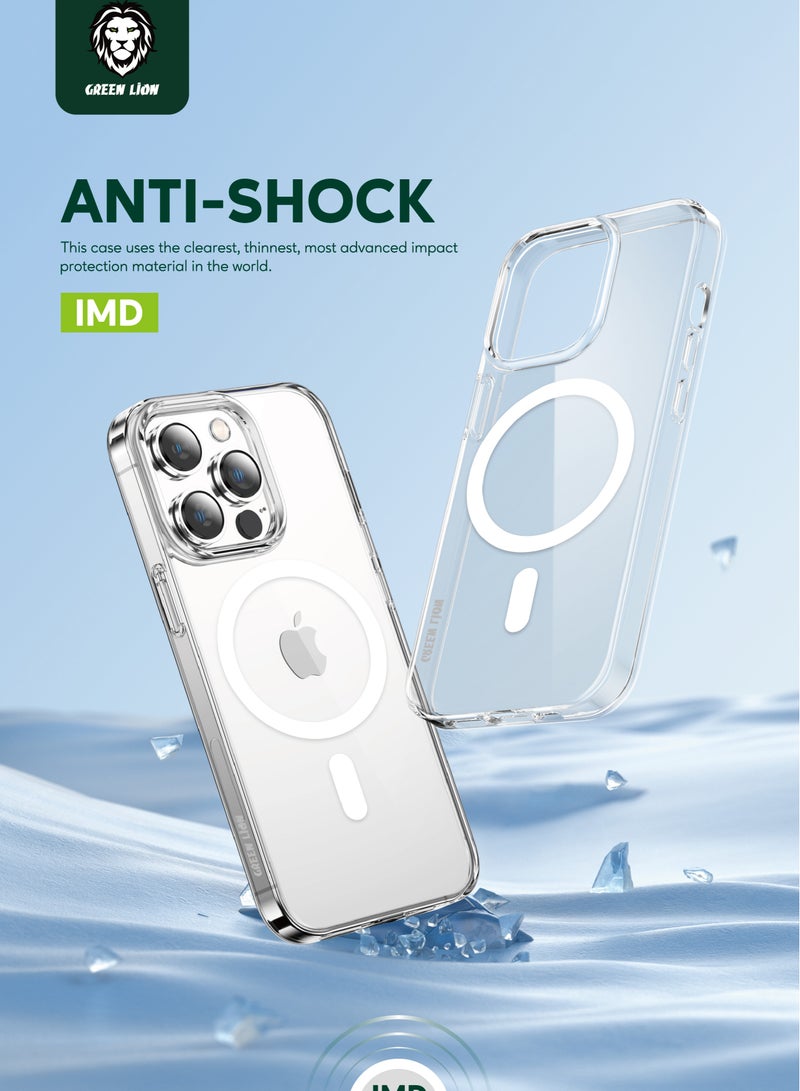 GREEN LION iPhone 14 Pro Max 6.7 Inch Magnetic Case / 360° Anti-Shock / Strong Magnet / Anti Fingerprint / Anti Scratch / Ultra HD Clarity / Hig-Level Protection / Ultra Drop Protection / Camera Protection - Clear - Image 4
