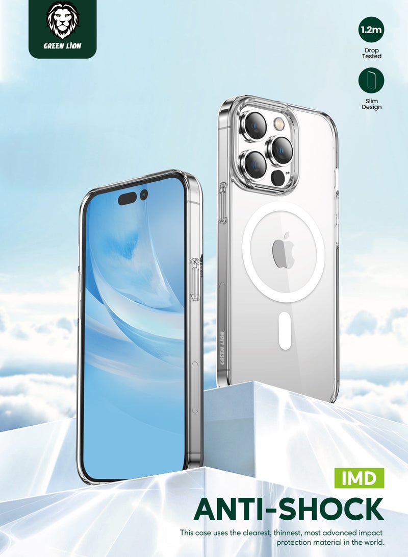 GREEN LION iPhone 14 Pro Max 6.7 Inch Magnetic Case / 360° Anti-Shock / Strong Magnet / Anti Fingerprint / Anti Scratch / Ultra HD Clarity / Hig-Level Protection / Ultra Drop Protection / Camera Protection - Clear - Image 3