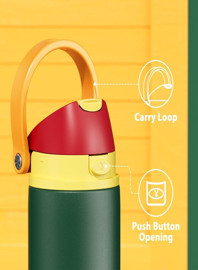 Meoky 24 oz Insulated Water Bottle with Straw: Meoky Stainless Steel Metal Water Bottle with 2-in-1 Lid - Leak Proof, Cold for 24 Hours, Protective Silicone Base, BPA-Free for Sports Travel Car, Evergreen - Image 5