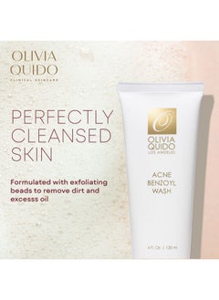 OLIVIA QUIDO Clinical Skincare Acne Benzoyl Wash 4Oz Acne Face Wash For Women And Men Facial Skin Care Product For Acneprone Skin 2.5 Percent Benzoyl Peroxide Face Wash With Hyaluronic Acid  - Image 4