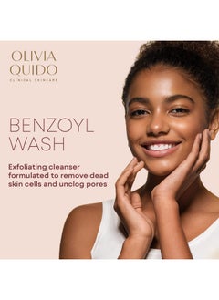 OLIVIA QUIDO Clinical Skincare Acne Benzoyl Wash 4Oz Acne Face Wash For Women And Men Facial Skin Care Product For Acneprone Skin 2.5 Percent Benzoyl Peroxide Face Wash With Hyaluronic Acid  - Image 2