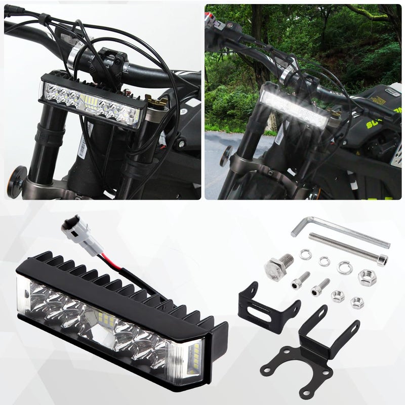 URLWALL Headlight Kit Plug N Play Light Bar Headlight for Sur Ron Segway with Headlamp Mount Bracket Powersports Head Lamp Bulbs  Assemblies for Sur Ron Segway Without Switch
