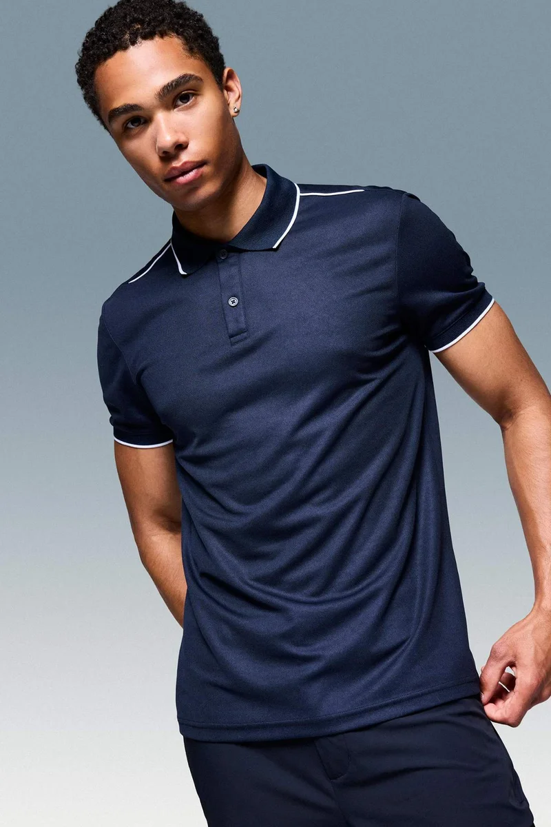 ديفاكتو Slim Fit Crew Neck Polo T-Shirt