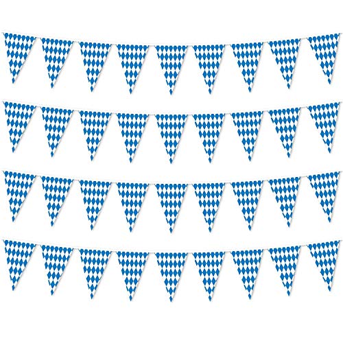Alpurple 131 Feet Oktoberfest Bavarian Flag 4 Packs Oktoberfest Bavarian Pennant Banner for German Oktoberfests Themed Party Decorations - Image 1