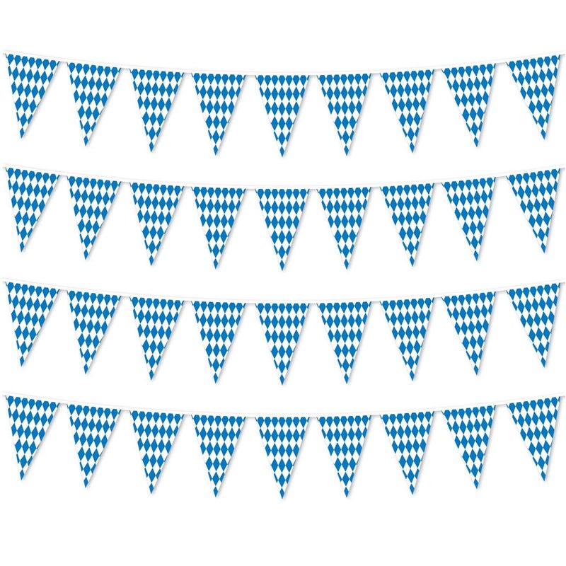 Alpurple 131 Feet Oktoberfest Bavarian Flag 4 Packs Oktoberfest Bavarian Pennant Banner for German Oktoberfests Themed Party Decorations - Image 2