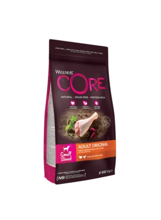 كور ويلنس كور اوريجنال طعام جاف بالدجاج والديك الرومي لفصائل الكلاب الصغيرة - 1.5 كغ